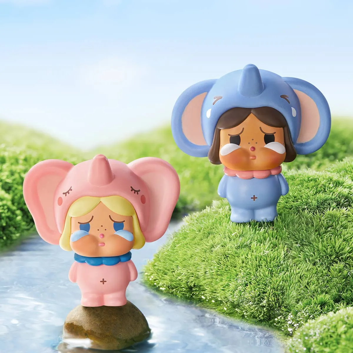 Yeni Pop Bean Crybaby The Elephant Set Serisi Mini Doll Tayland Limit Sevimli Anime Figür 