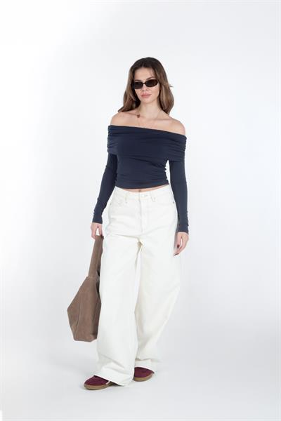 INDIGO AMY AÇIK OMUZLU BODY