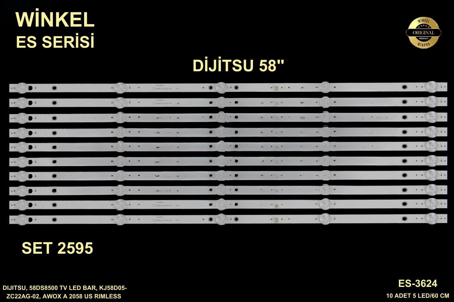 DİJİTSUAWOX, A 2058 US RIMLESS, LED BAR, AWOX, A2058US RIMLESS, KJ58D05-ZC22AG-06E 303KJ580036E ES-3624 ES 3624
