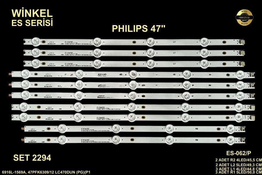 PHILIPS 47PFK6309 LED BAR TAKIMI LC470DUN PG P1 10 PARÇA 47″ V14 DRT REV0.2 1 R1-TYPE, 47″ V14 DRT REV0.2 1 L2-TYPE, 47″ V14 DRT REV0.2 1 R2-TYPE, 47″ V14 DRT REV0.2 1 L1-TYPE, 6916L-1566A, 6916L-1567A, 6916L-1568A, 6916L-1569A, 47PFK6309/12 LC470DUN (PG)