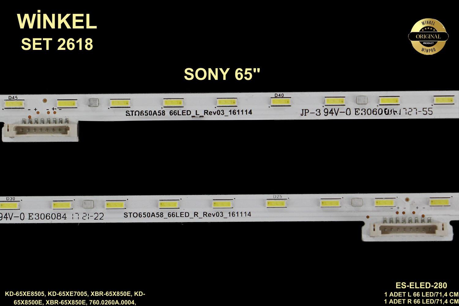 SONY, KD-65XE8505, KD-65XE7005, XBR-65X850E, KD-65X8500E, XBR-65X850E, ES-ELED-280 ELED 280