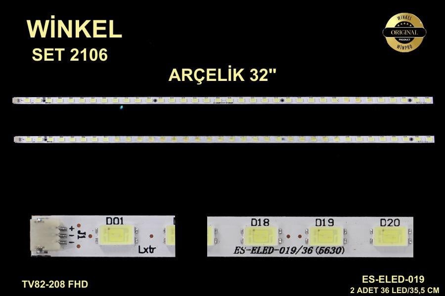 ARÇELİK (7030) WT-31T12001-MXDX-X1-061-5419 UZUNLUK= 35,5CM LED ADEDİ= 36LED 36 AD. WT-31T12001-MXDX-X1-061-5419 ES-ELED-019 ELED019 GEN-ELED-019 LCD582 582 ,TV82-208 FHD,LCD508