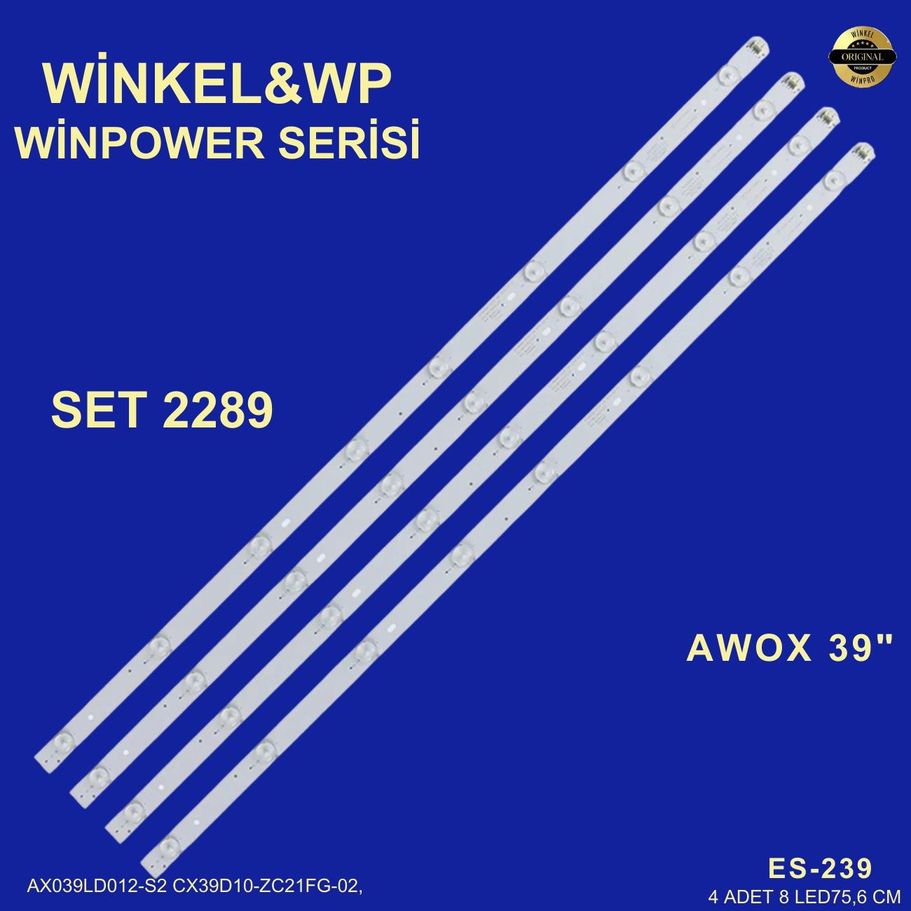 AWOX AX039LD012-S2 CX39D10-ZC21FG-02, 303CX390039, CX390M07,CX390DLEDM P40200 P40100 Y39D08-ZC21FG-02 LED BAR BACKLIGHT 756MM 75.6CM 8LEDLİ , TELEFOX 39TD3900 LED BAR, AWOX 39