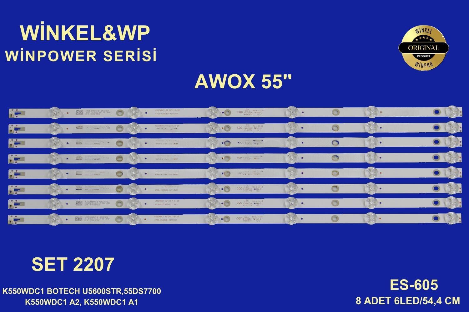 AWOX K550WDC1 BOTECH U5600STR,55DS7700 K550WDC1 A2, K550WDC1 A1, AWOX U5600STR LED BAR , PHILIPS 55PUF6022/T3 LED BAR, BOTECH, TELEFOX 55TFH5510/4K/S LED BAR 36384 ES-605 GEN-605 SET-0605 SET605 GEN605 STL1773T 1773T BSC2-U55/MTR