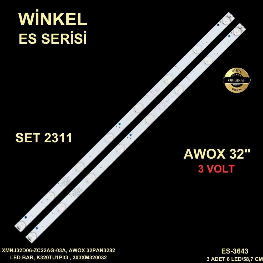 AWOX XMNJ32D06-ZC22AG-03A, AWOX 32PAN3282 LED BAR, K320TU1P33 , 303XM320032 ES-3643 ES 3643