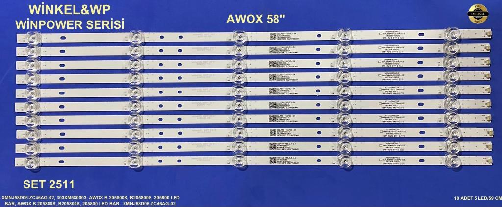 AWOX XMNJ58D05-ZC46AG-02, 303XM580003, AWOX B 205800S, B205800S, 205800 LED BAR, AWOX B 205800S, B205800S, 205800 LED BAR,  XMNJ58D05-ZC46AG-02, 303XM580003