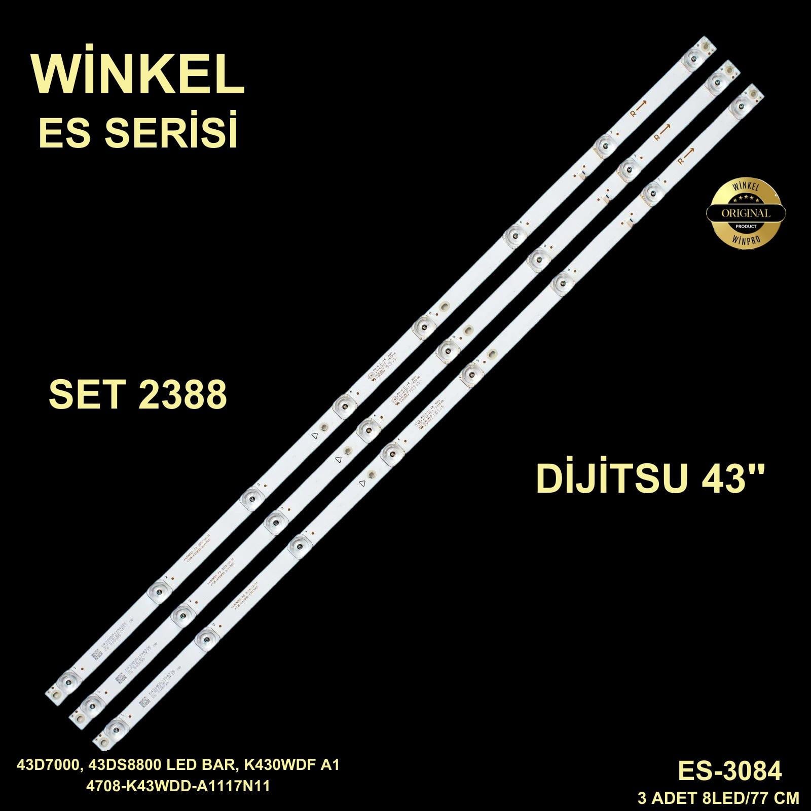 DİJİTSU AL43 B 850 5B, DIJITSU 43D7000, 43DS8800, Botech, BSE43-LX/MTR,ES-3084