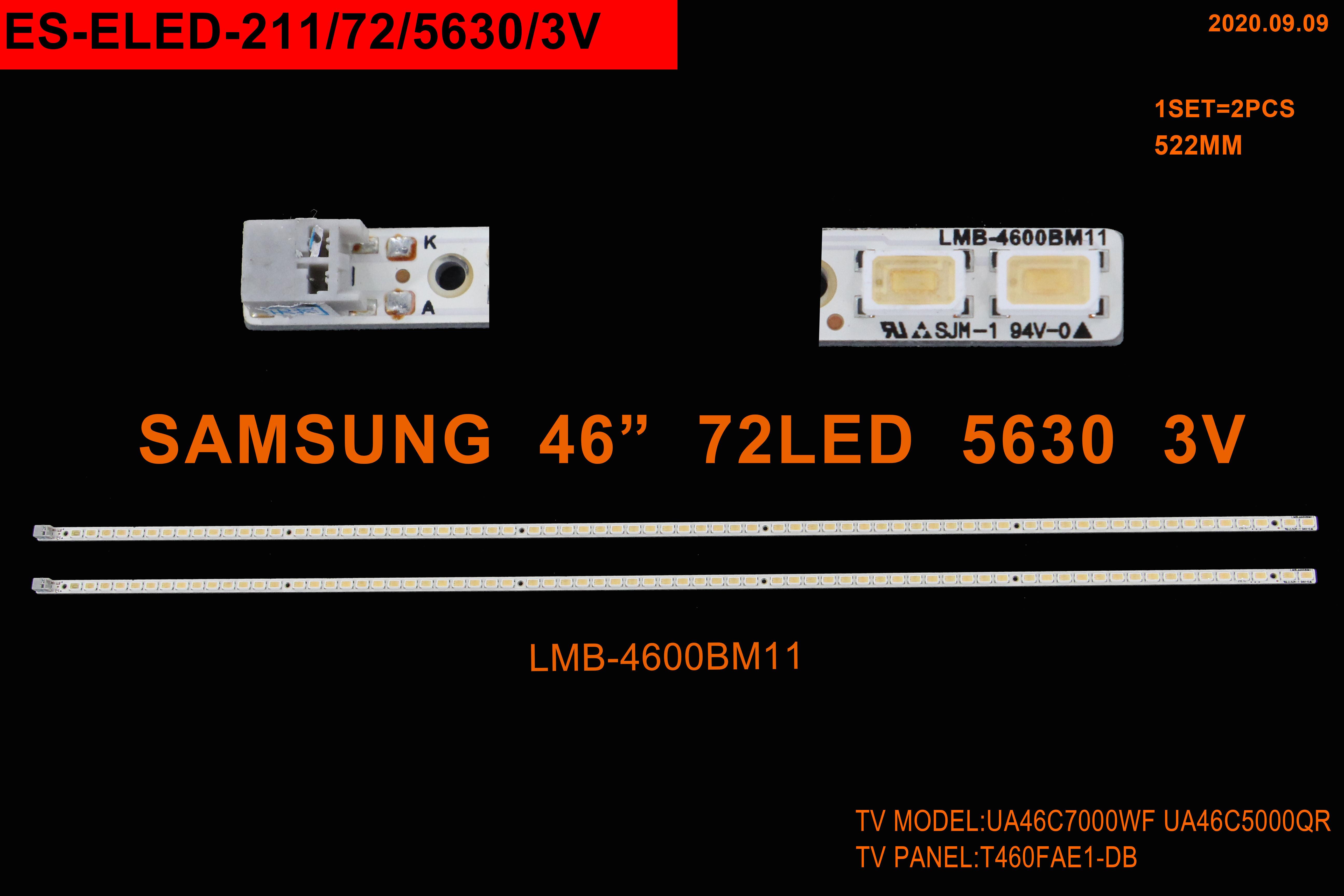 SAMSUNG UE46C7000 UE46C6000,LTF460HJ03,46-UP LJ64-02380A, 46-DOWN LJ64-02381A, SLED 2010SVS46 120HZ_64, LTF460HJ03, LED BAR, LED ARKA AYDINLATMA, SAMSUNG UE46C6730, UE46C6000, UE46C7000