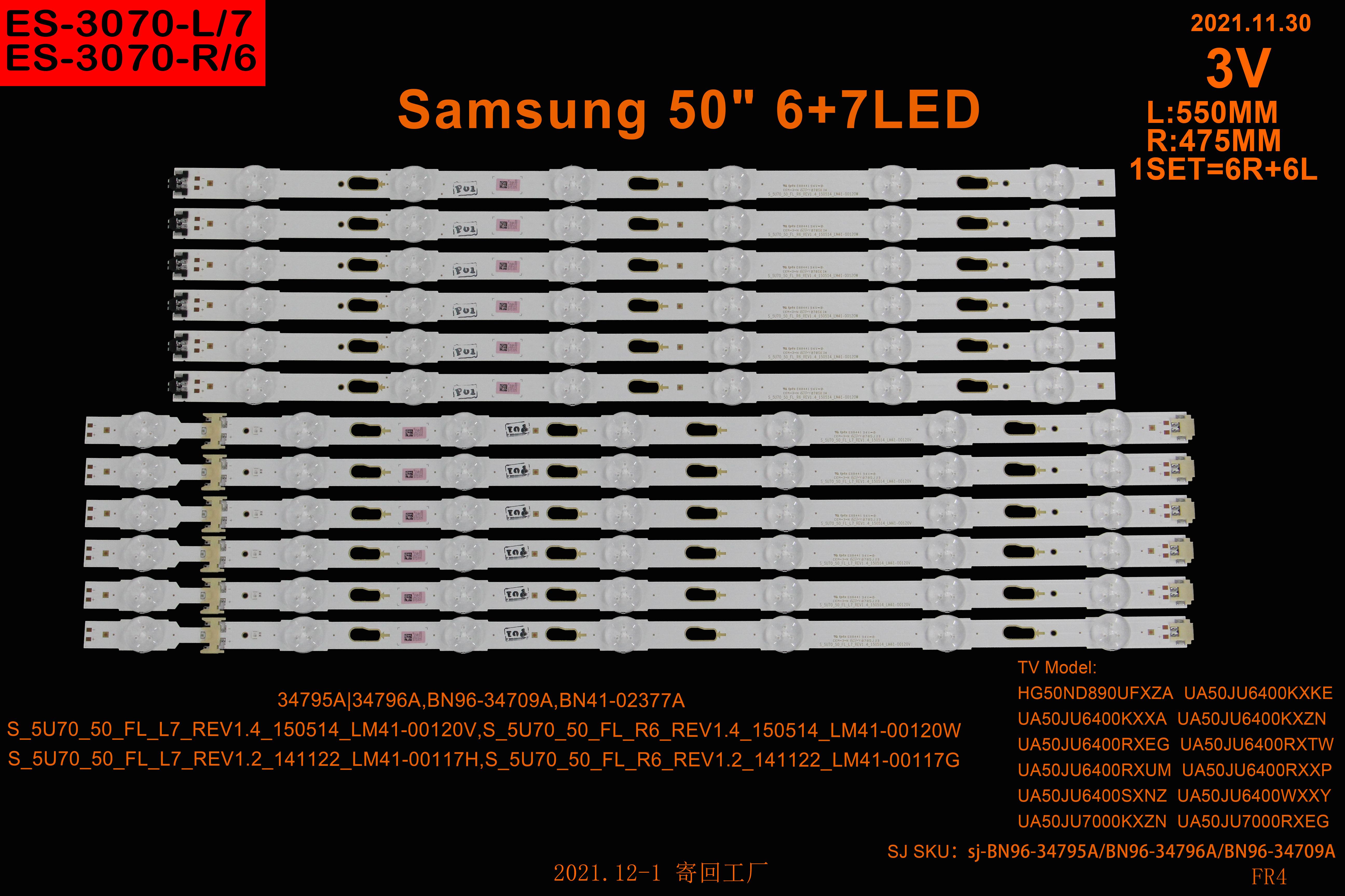 SAMSUNG UE50JU6400U UE50JU6500 UE50JU6400 UE50JU6500 UE50JU6470,ES-3070