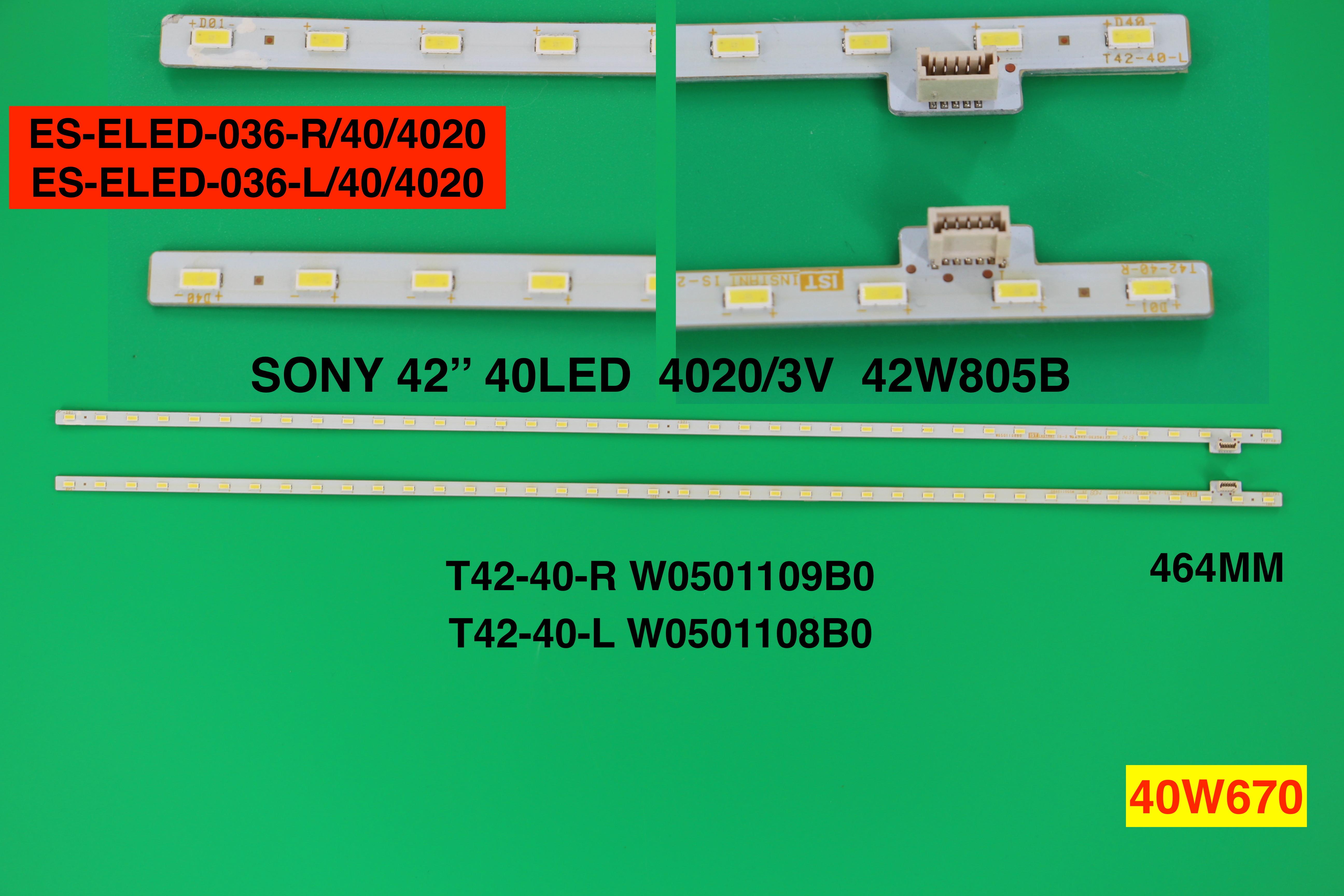 SONY 74.42T35.001-0-DX1, 74.42T31.002-0-DX1, T42-40-L, T42-40-R, SONY KDL-42W650A, KDL-42W655A, KDL-42W815B,ES-ELED-036