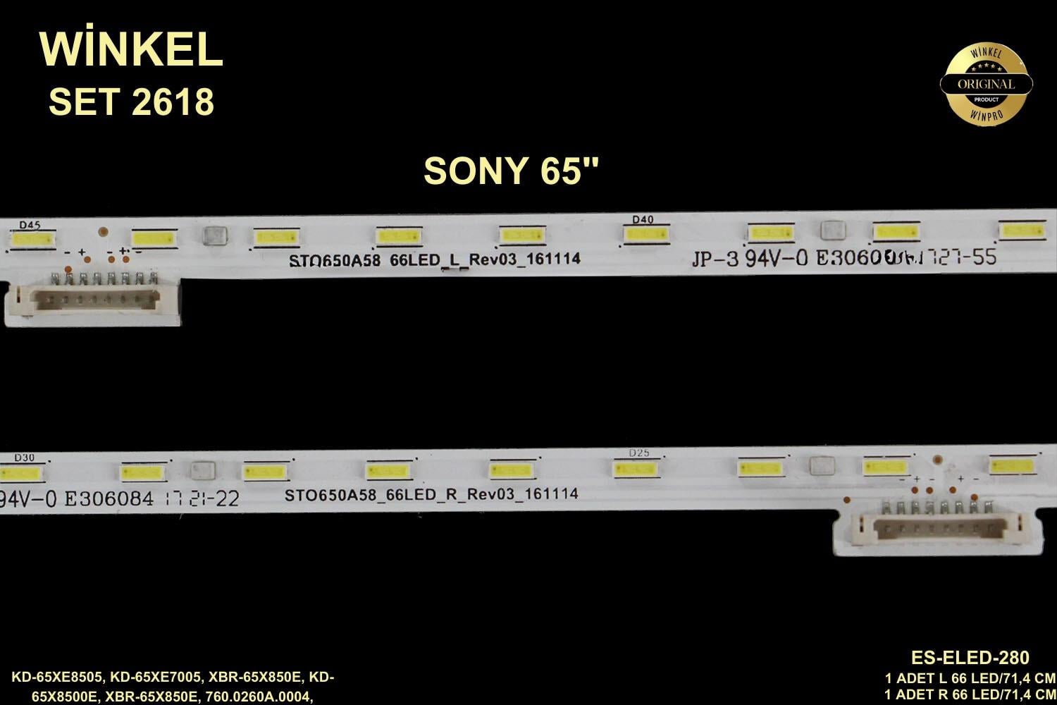 SONY, KD-65XE8505, KD-65XE7005, XBR-65X850E, KD-65X8500E, XBR-65X850E, ES-ELED-280 ELED 280