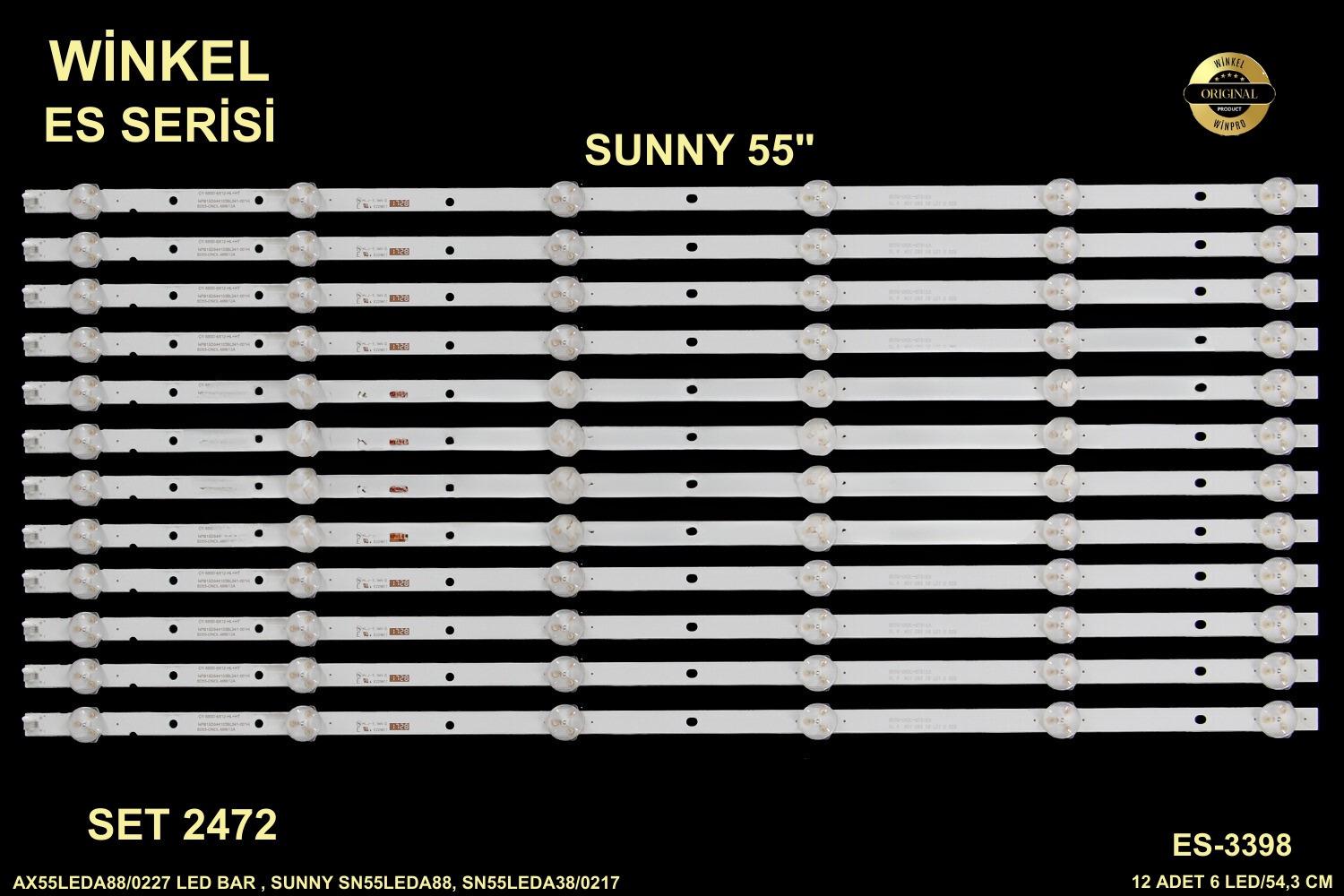 SUNNY AXEN AX55LEDA88/0227 LED BAR , SUNNY SN55LEDA88, SN55LEDA38/0217 LED BAR ,ES-3398