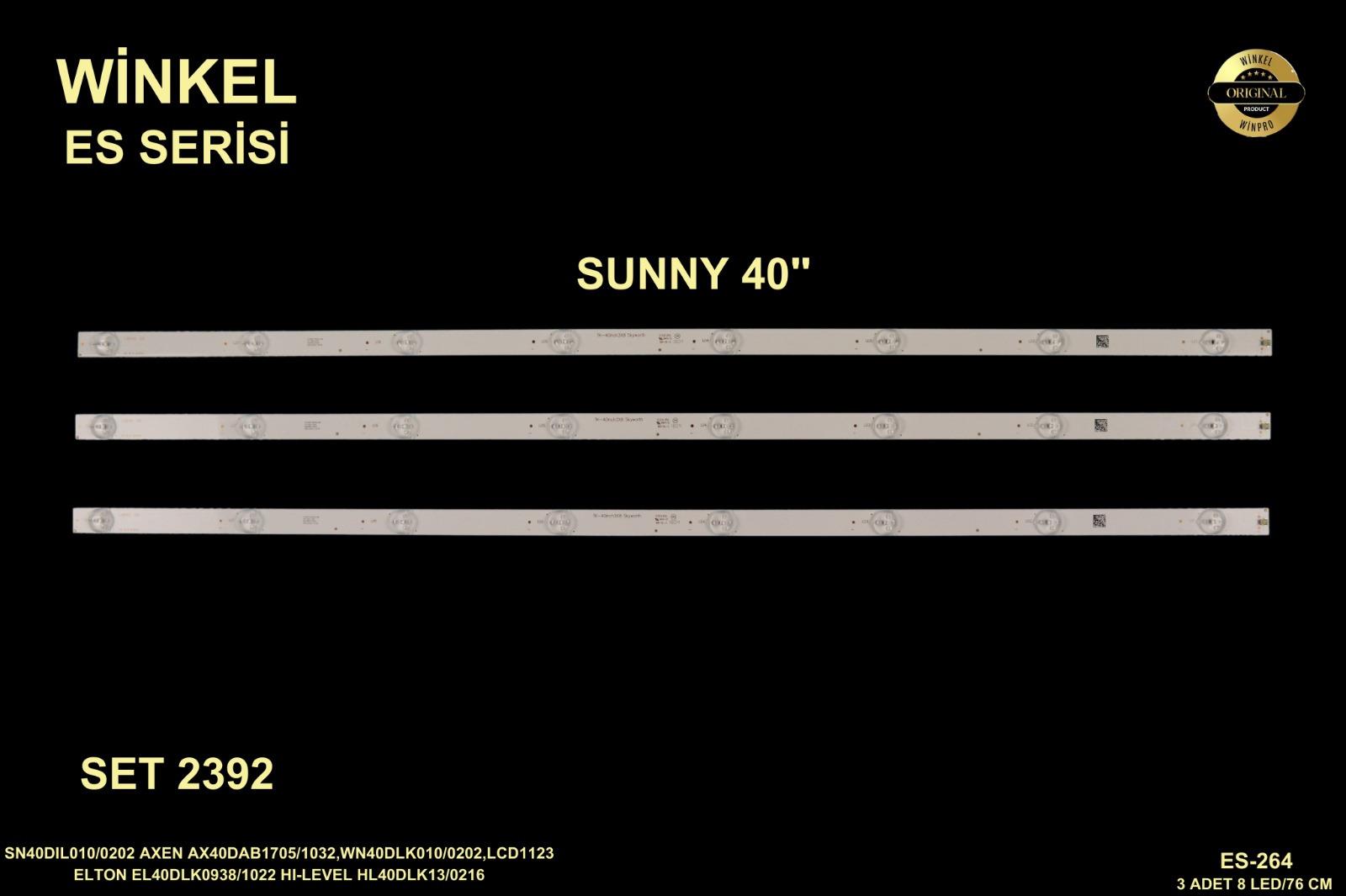 SUNNY TK-40INCH3x8 skyworth, YAL 13-00830300-02, SUNNY SN040DLDAT017-ABFM Led Bar, Panel Ledleri, : SUNNY SN40DIL010/0202 AXEN AX40DAB1705/1032,WN40DLK010/0202,LCD1123 ELTON EL40DLK0938/1022 HI-LEVEL HL40DLK13/0216 SHEEN SH40DLK010/0202,SN040DLDAT017, SN4