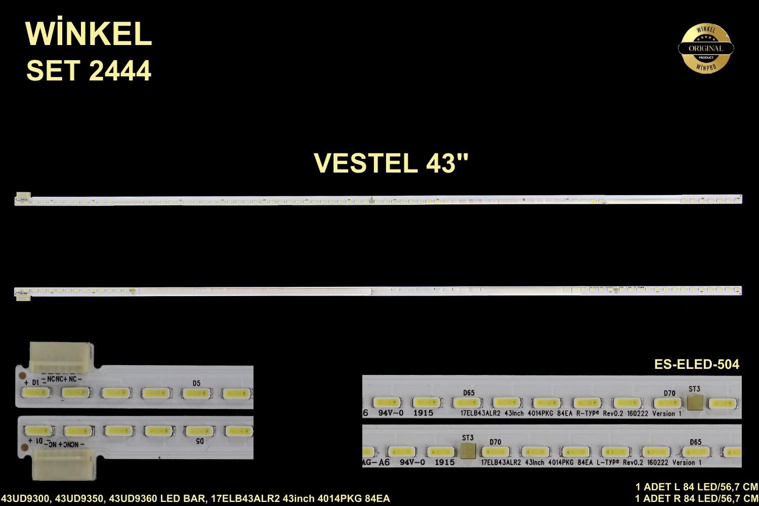VESTEL 43UD9300, 43UD9350, 43UD9360 23439280, 35036094 10107503,10110811,10107456,43FB8500,43U9001