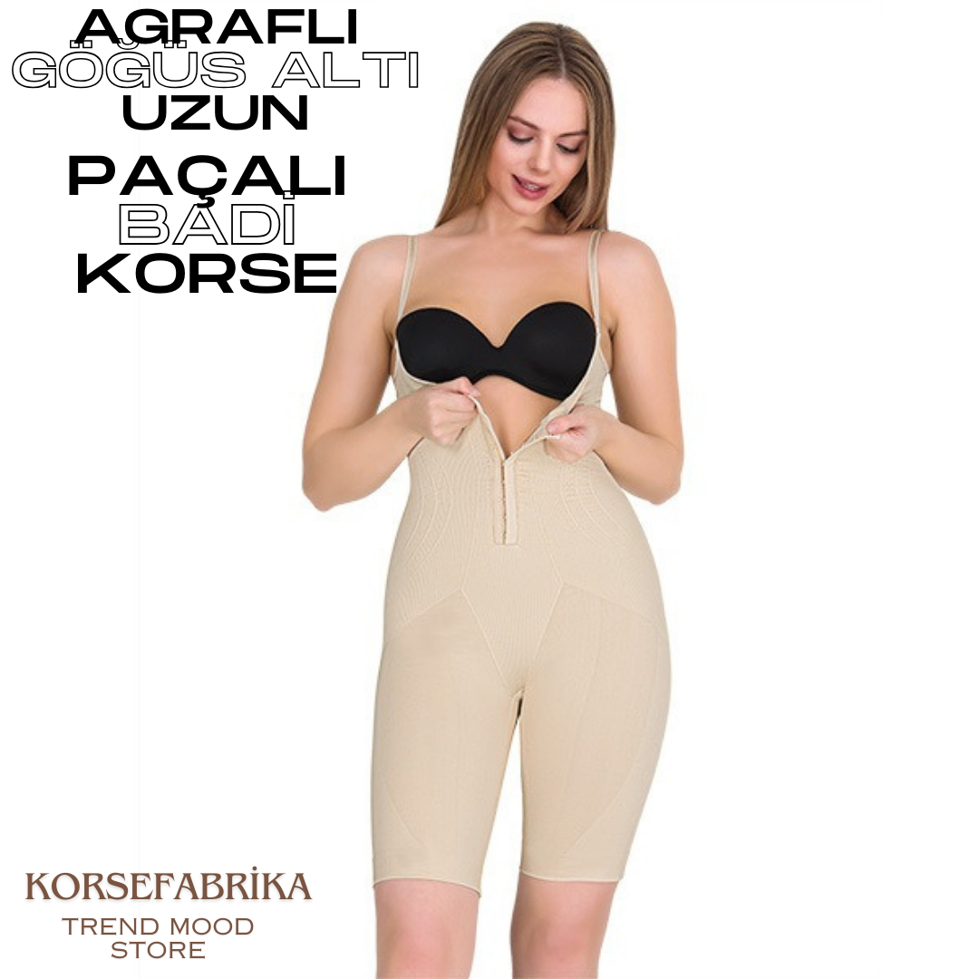 AGRAFLI UZUN PAÇALI BODY KORSE