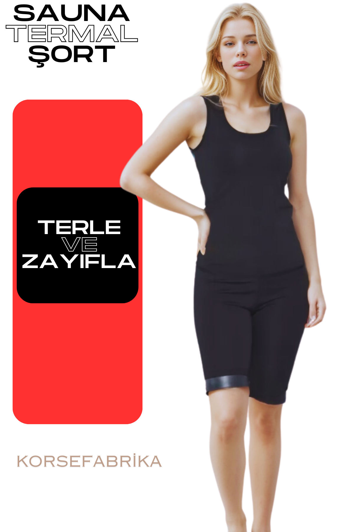 Sauna Termal Orijinal Terleterek Zayıflatan Şort-atlet Takım