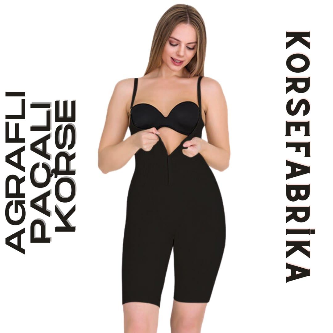 AGRAFLI UZUN PAÇALI BODY KORSE
