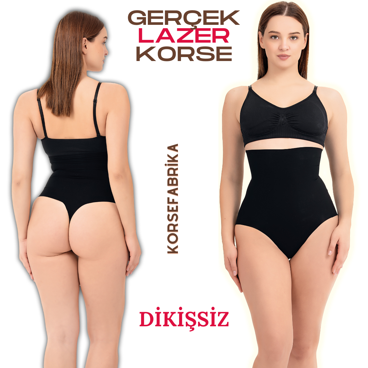 Yüksek Bel String Slip Lazer Korse