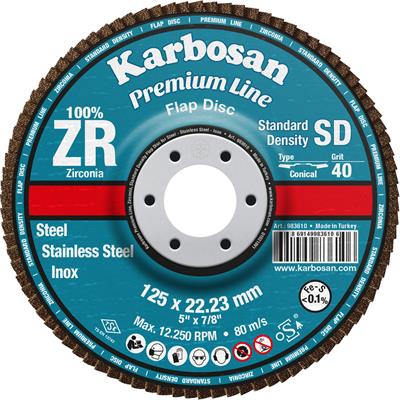 180MM ZXPR22 80 KUM SD KONIK KARBOSAN FLAP DISK