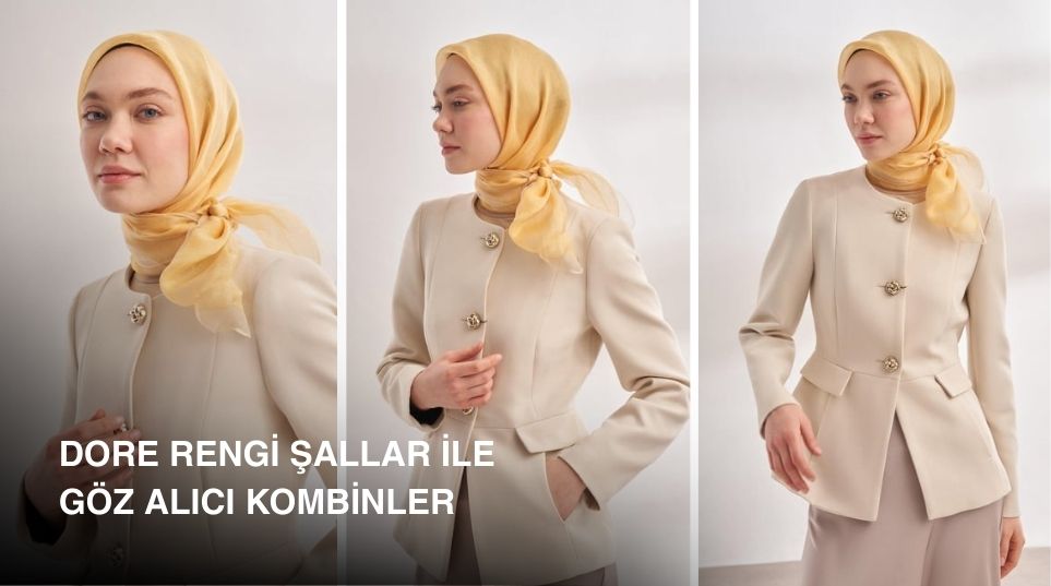 Dore Rengi Şallar ile Göz Alıcı Kombinler