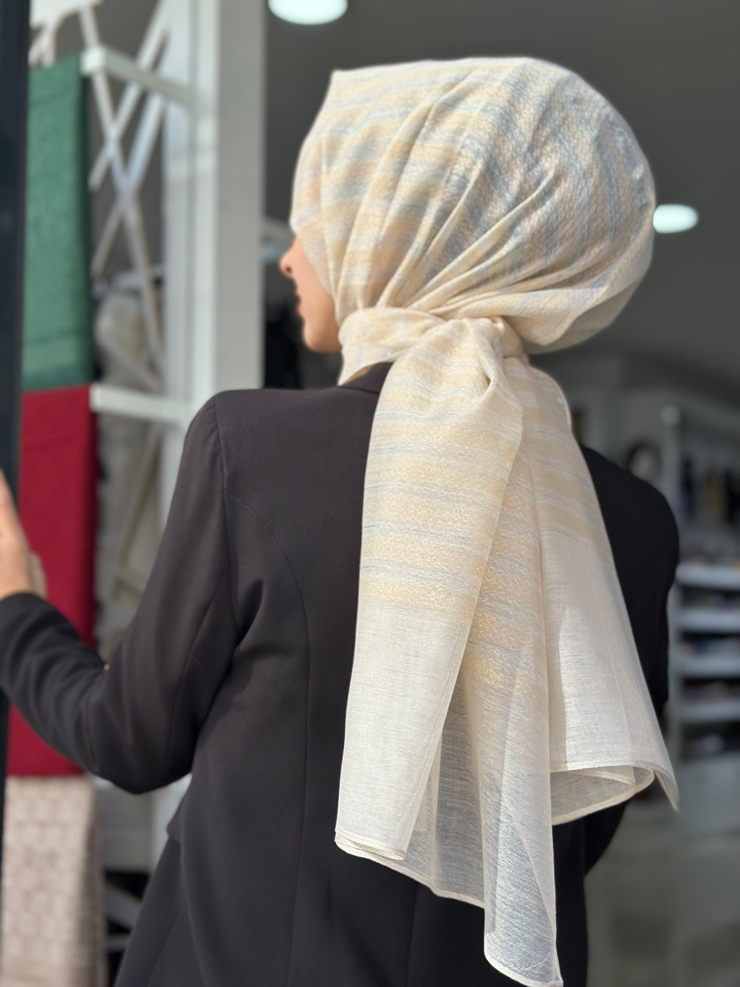 Abiye İthal Şal Ekru Rengi