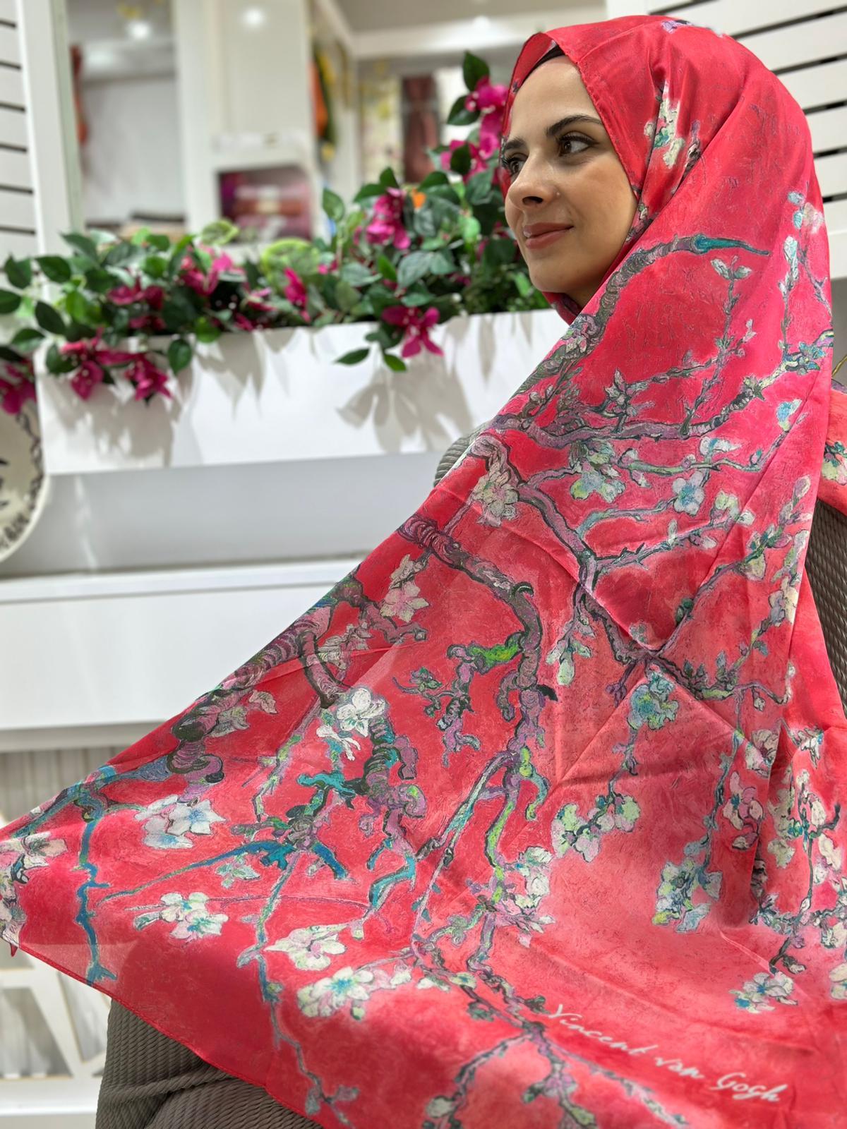 Armanda İthal Vual Şal Fuşya Rengi
