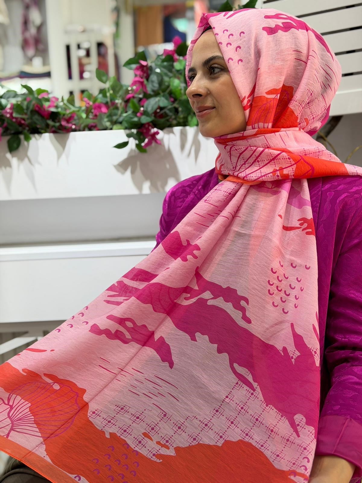 Benetton Desenli Şal 05
