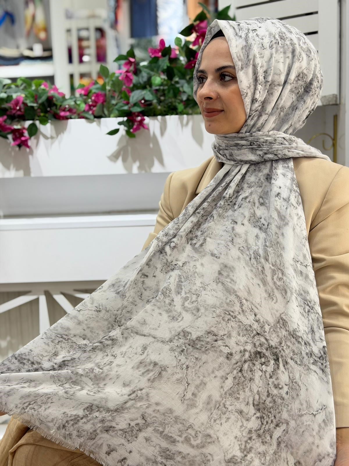 Desenli İthal İnce Yazlık Pamuklu Şal 20