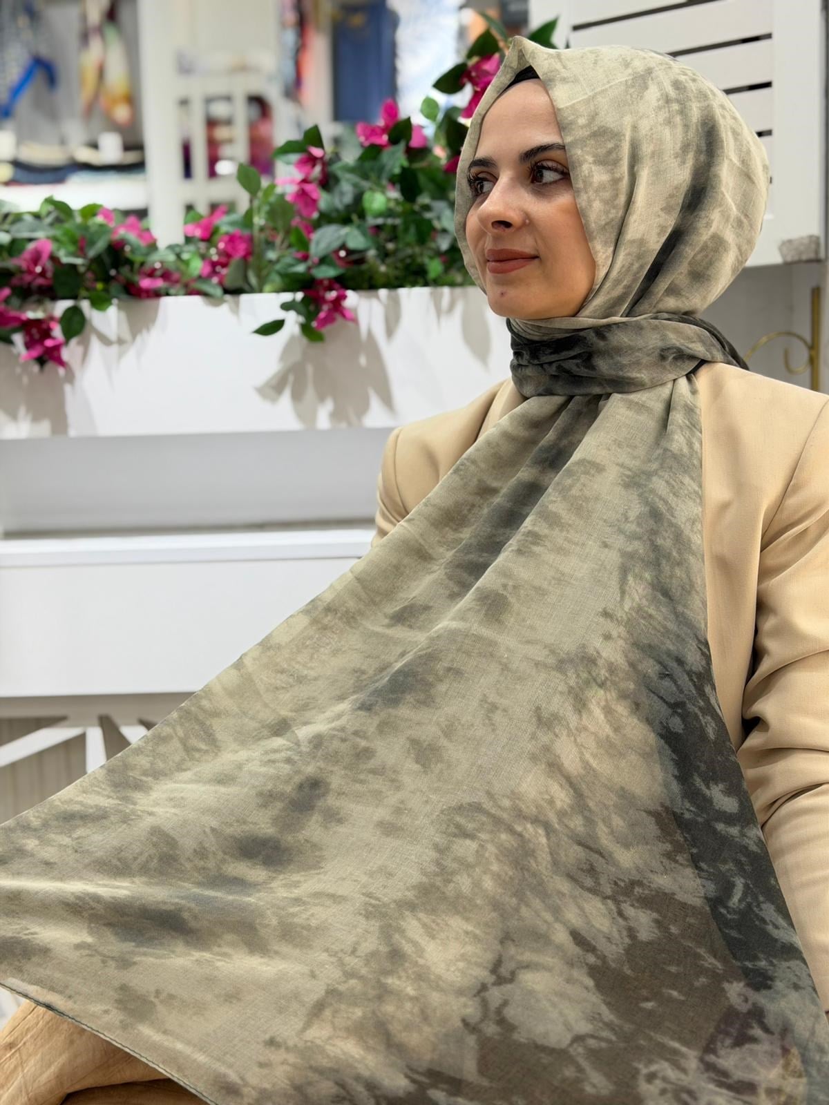 Desenli İthal İnce Yazlık Pamuklu Şal 15