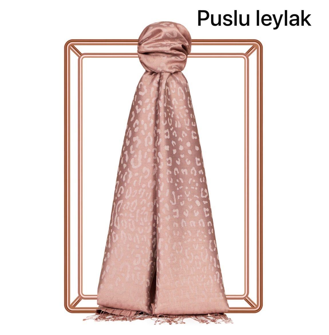 Desenli Leopar Jakar Şal (Puslu Leylak)