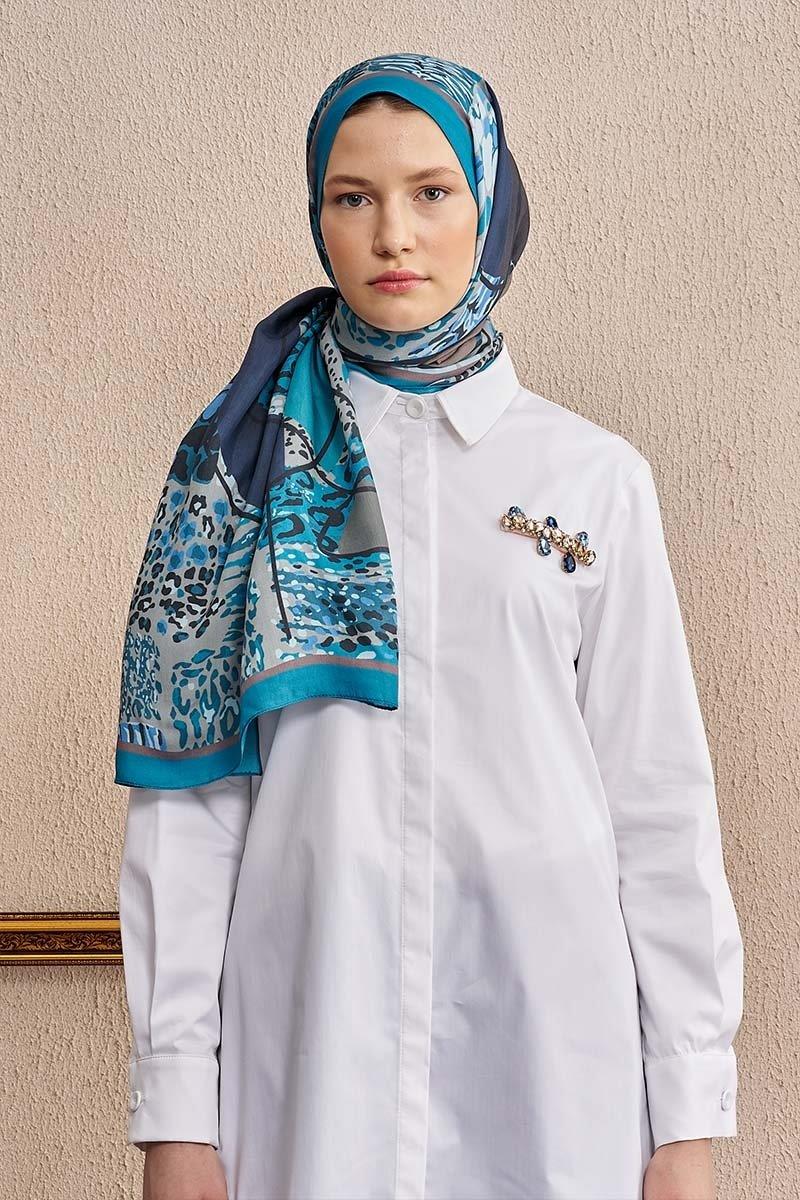 Ed Scarf Celebrity Sable Şal Mavi Rengi
