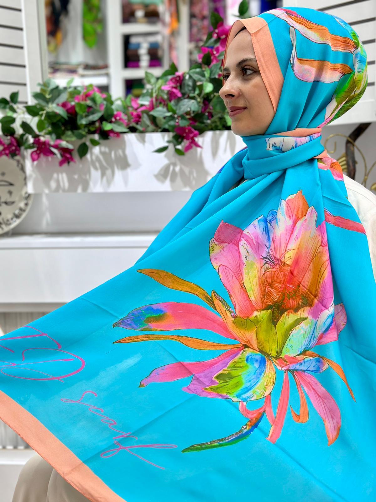Ed Scarf Curated Viskon Floş Şallar Cam Göbeği Rengi