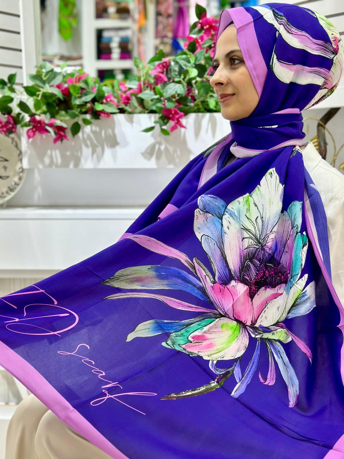 Ed Scarf Curated Viskon Floş Şallar Mor Rengi