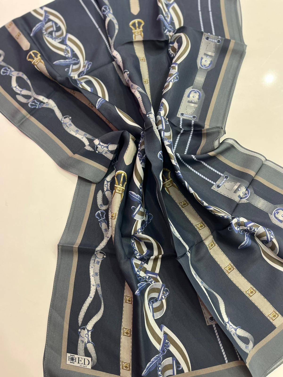 Ed Scarf Desenli Floş Viskon Şal 02