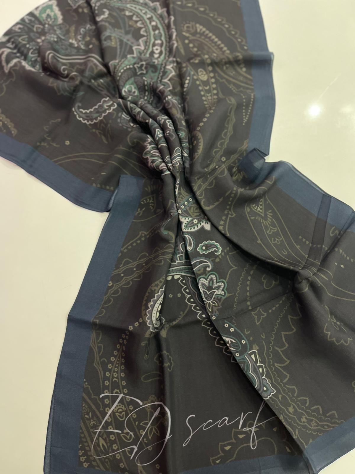 Ed Scarf Desenli Floş Viskon Şal 04