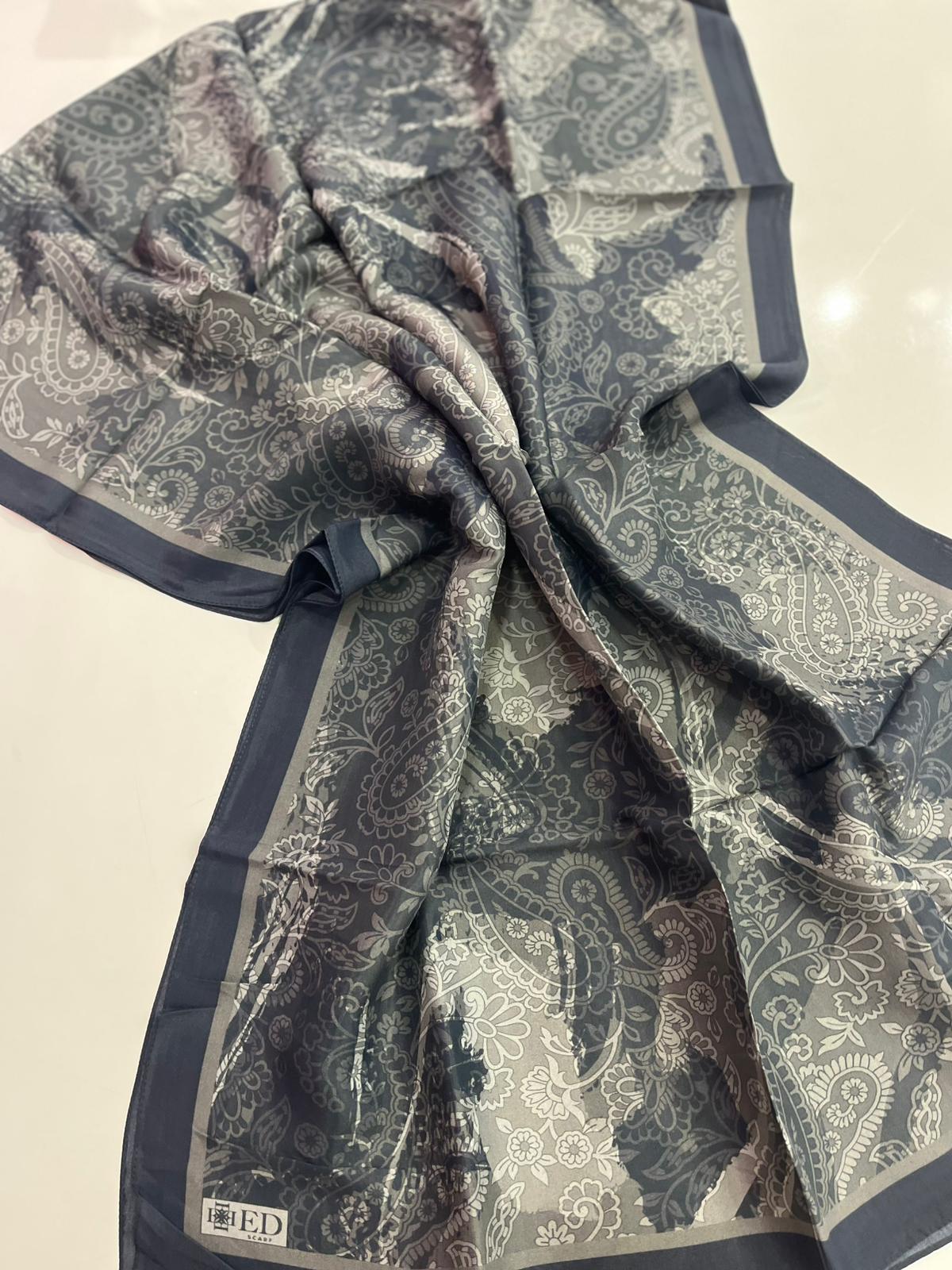 Ed Scarf Desenli Floş Viskon Şal 05