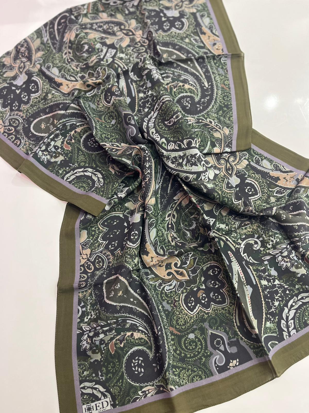 Ed Scarf Desenli Floş Viskon Şal 06