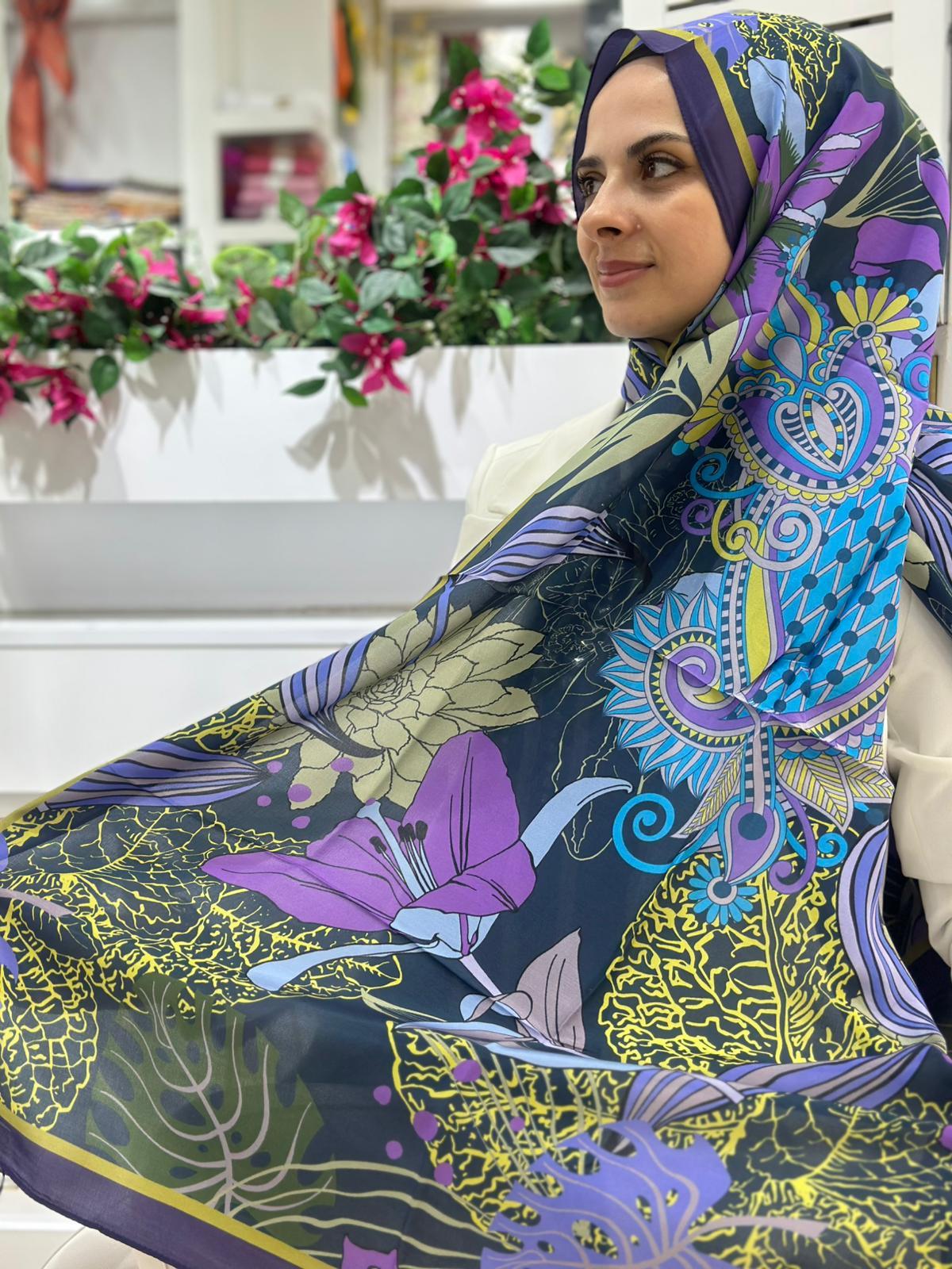 Ed Scarf Desenli Viskon Şal 01