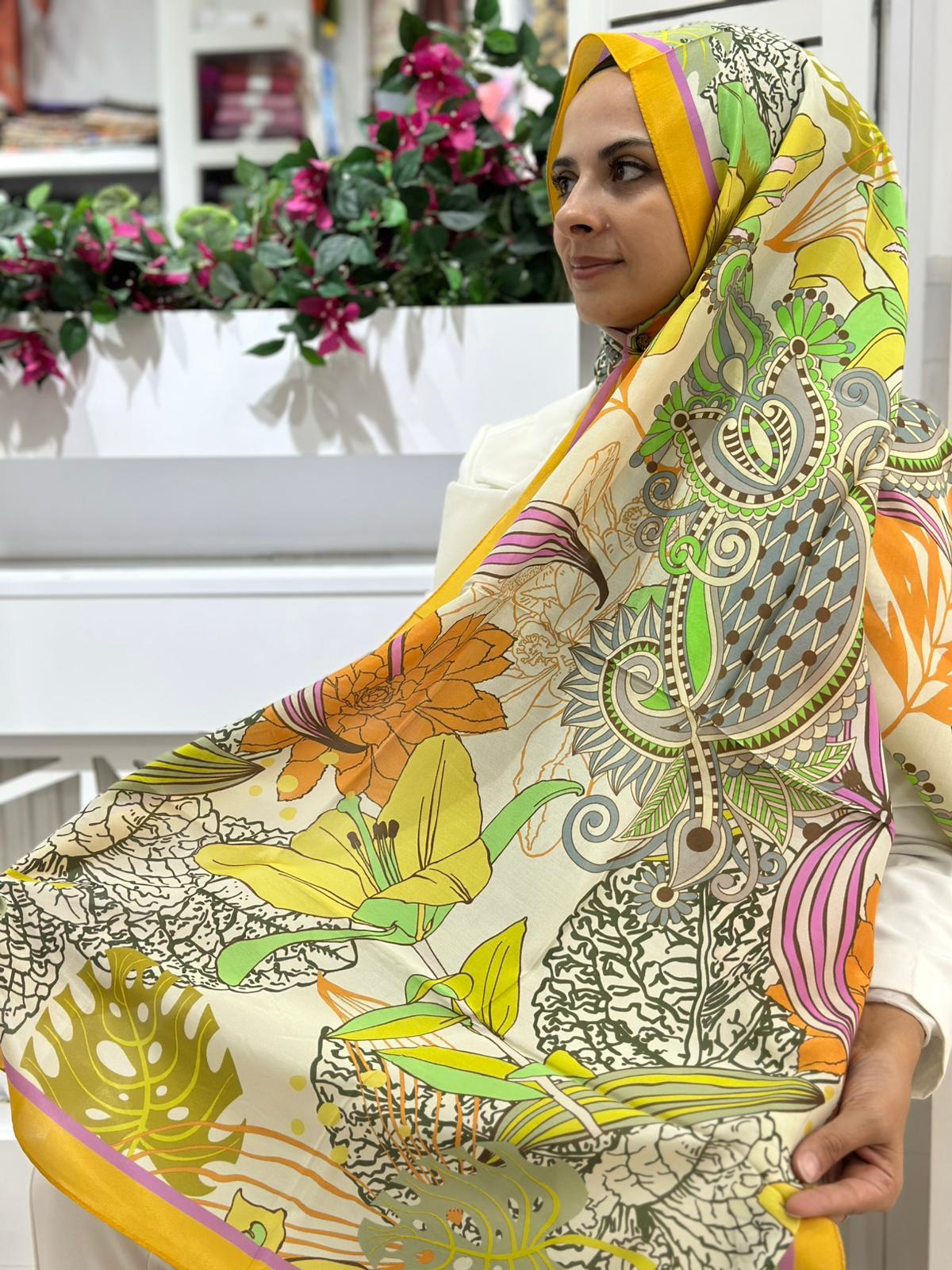 Ed Scarf Desenli Viskon Şal 02