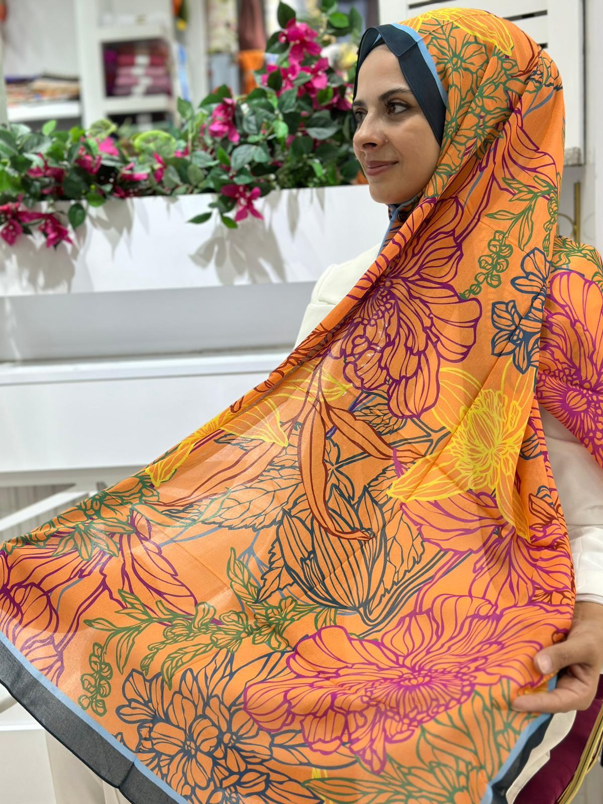 Ed Scarf Desenli Viskon Şal 02