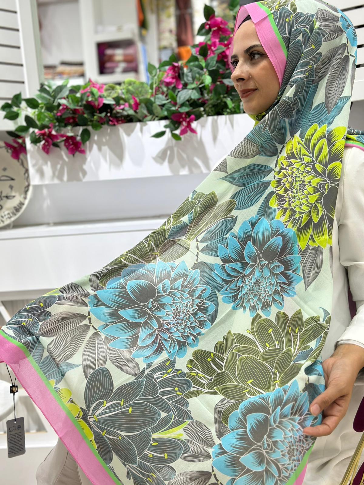 Ed Scarf Desenli Viskon Şal 08
