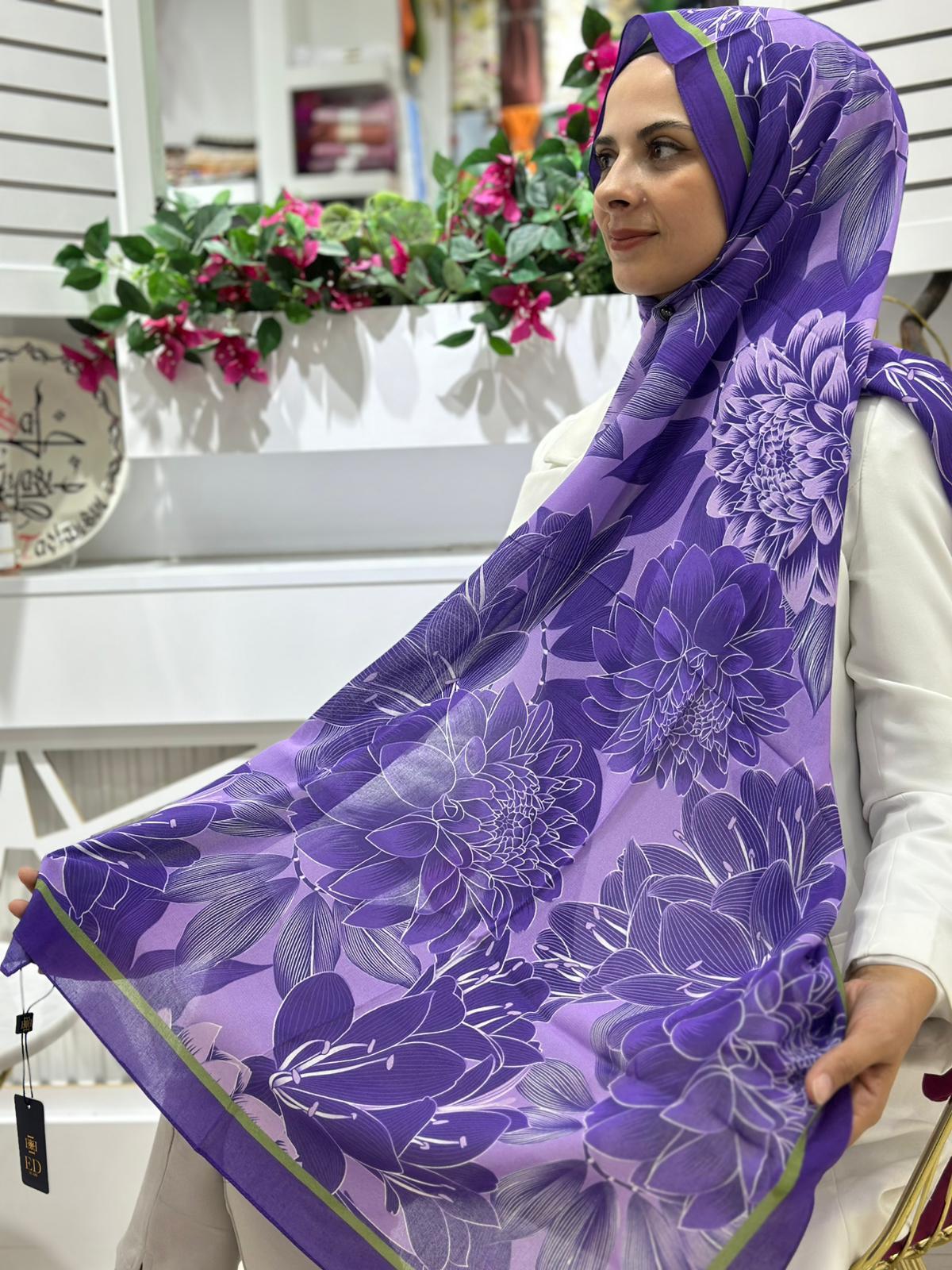 Ed Scarf Desenli Viskon Şal 10