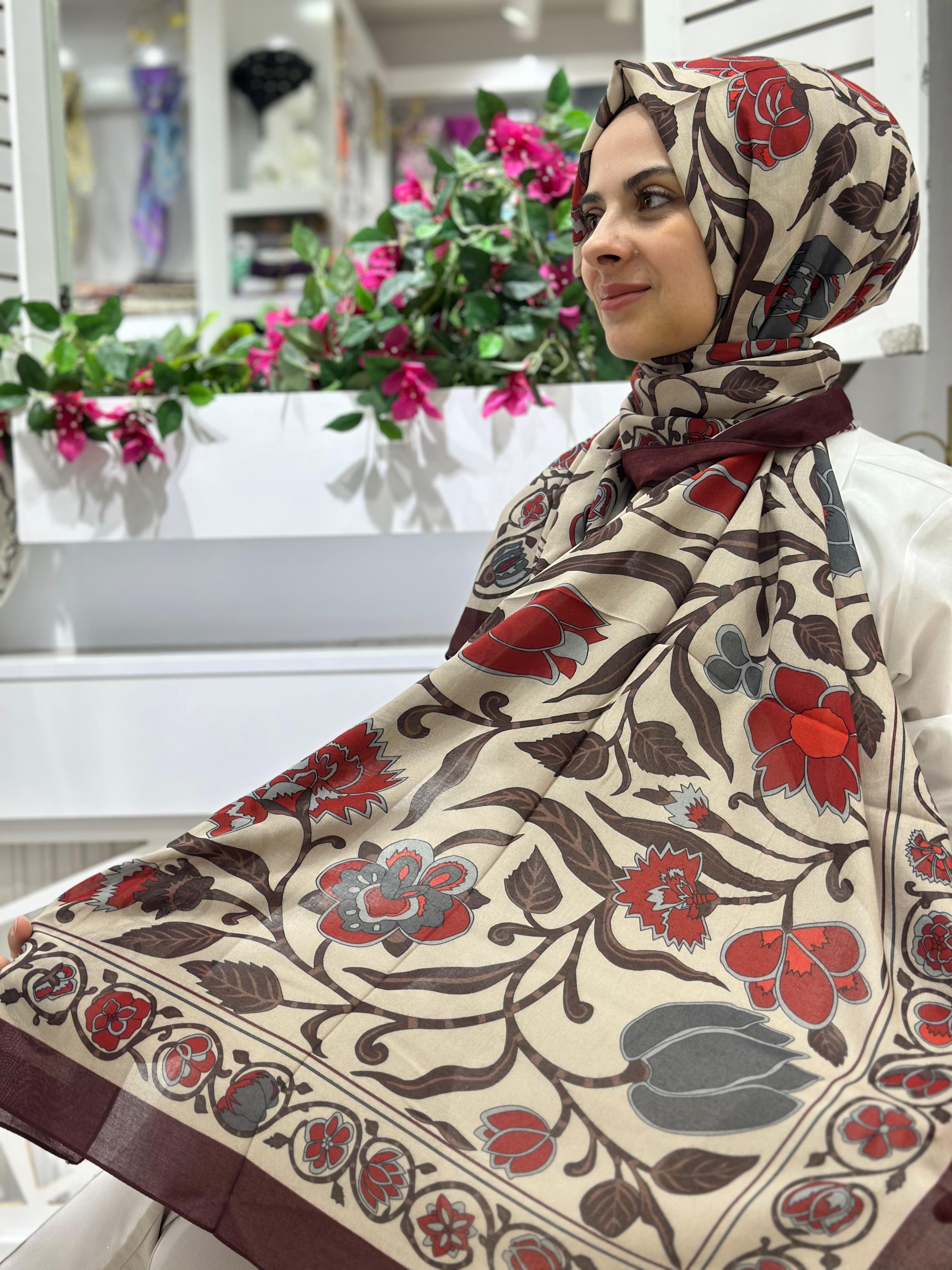 Emproyal Desenli %100 Cotton Şal 08