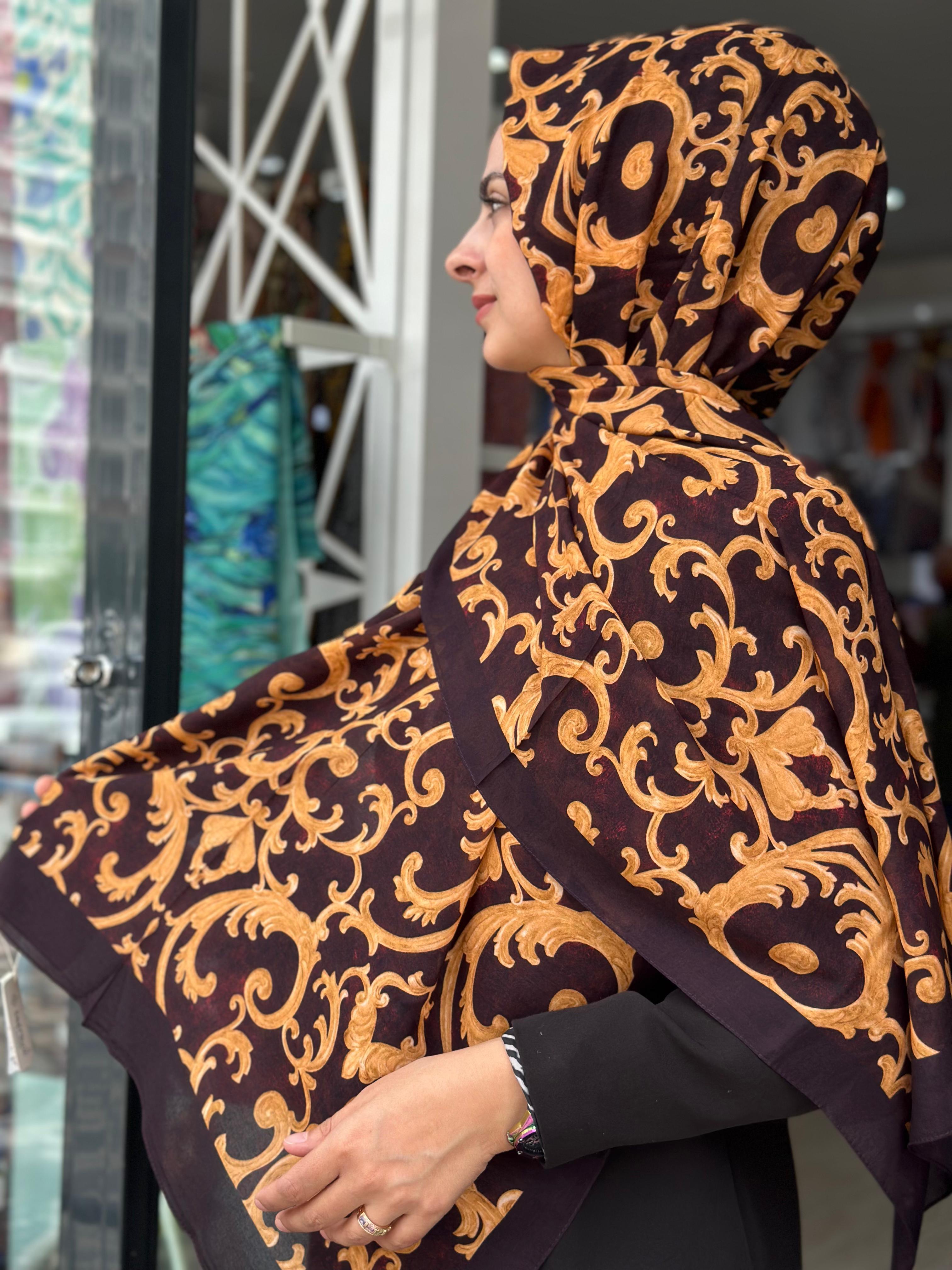 Emproyal Desenli %100 Cotton Şal Siyah -1 Rengi