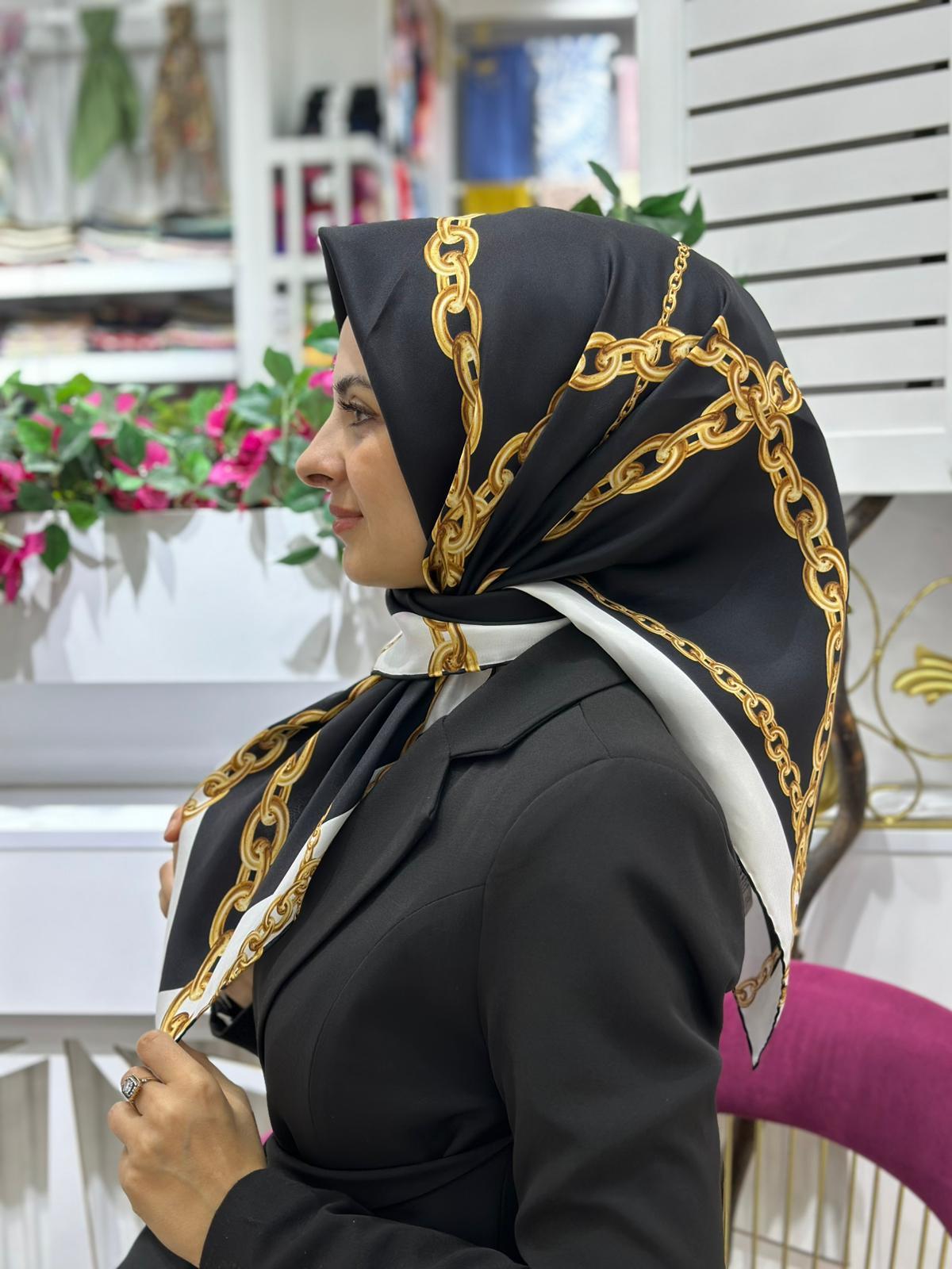 İpekevi Desenli İpek Eşarp 01