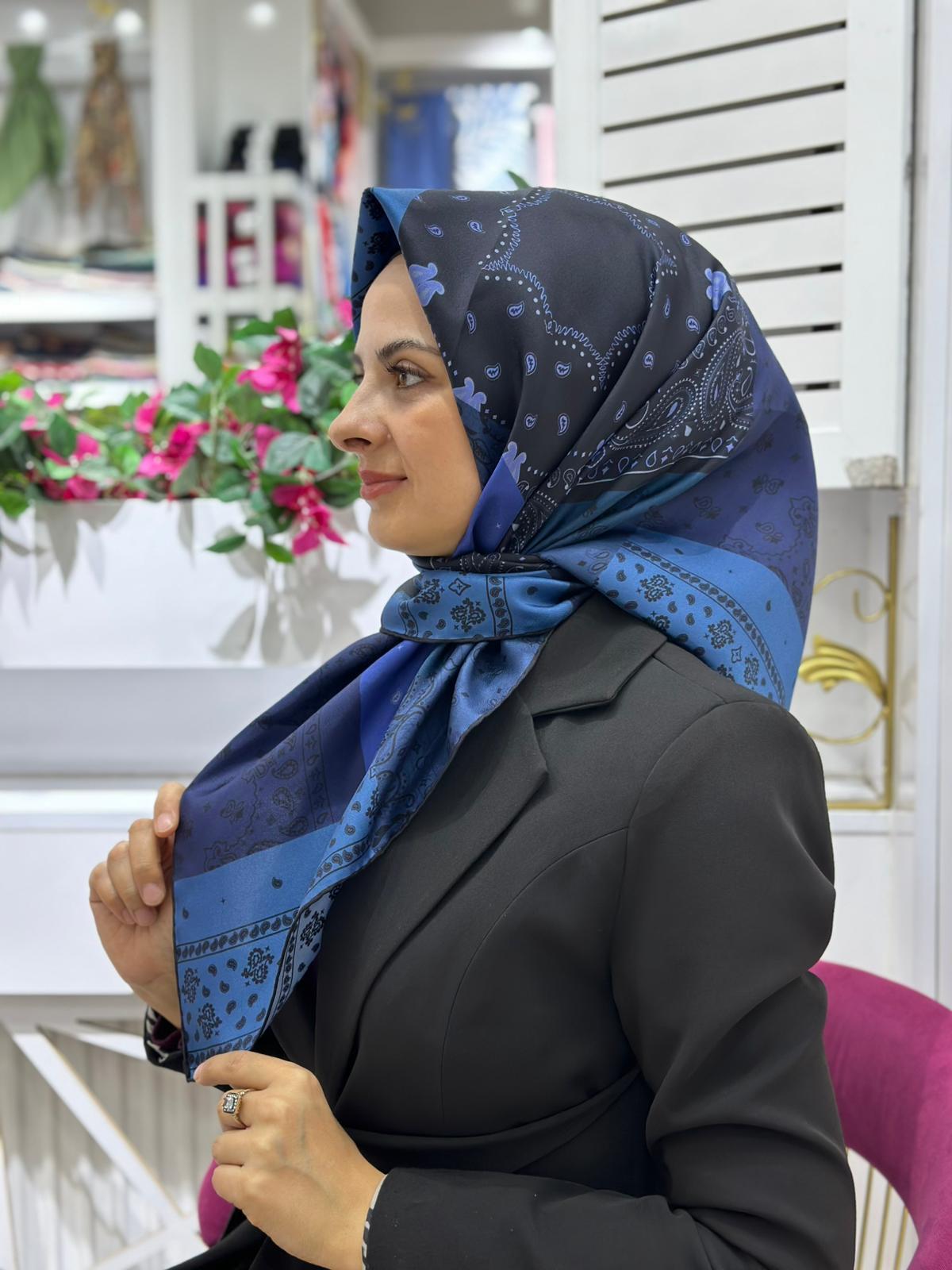 İpekevi Desenli İpek Eşarp 01