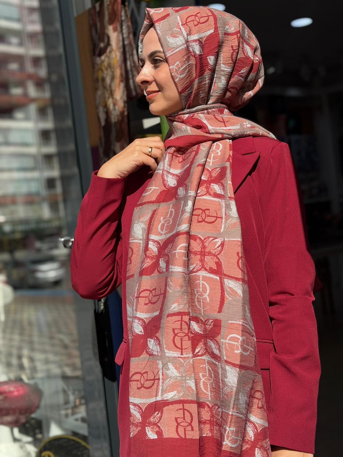 İpekevi  Desenli Tensel Şal 04