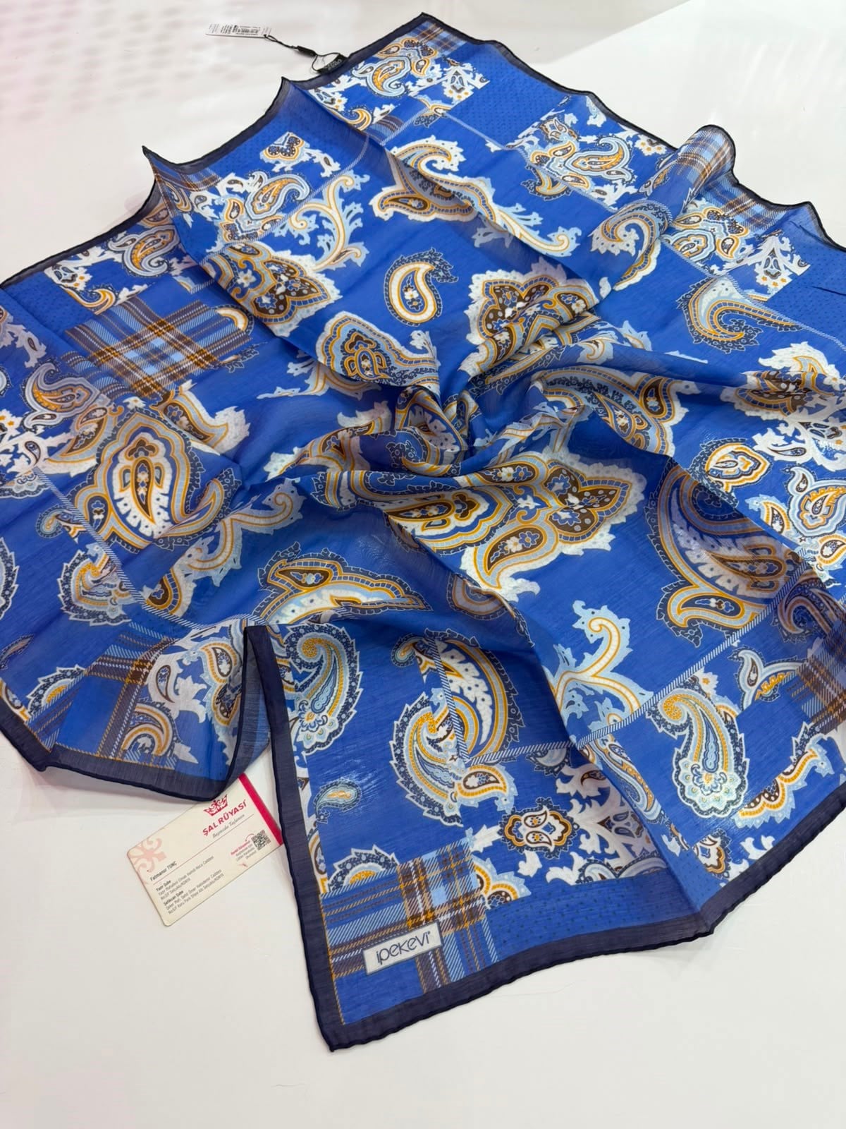 İpekevi Patchwork Desenli Tensel Eşarp 10