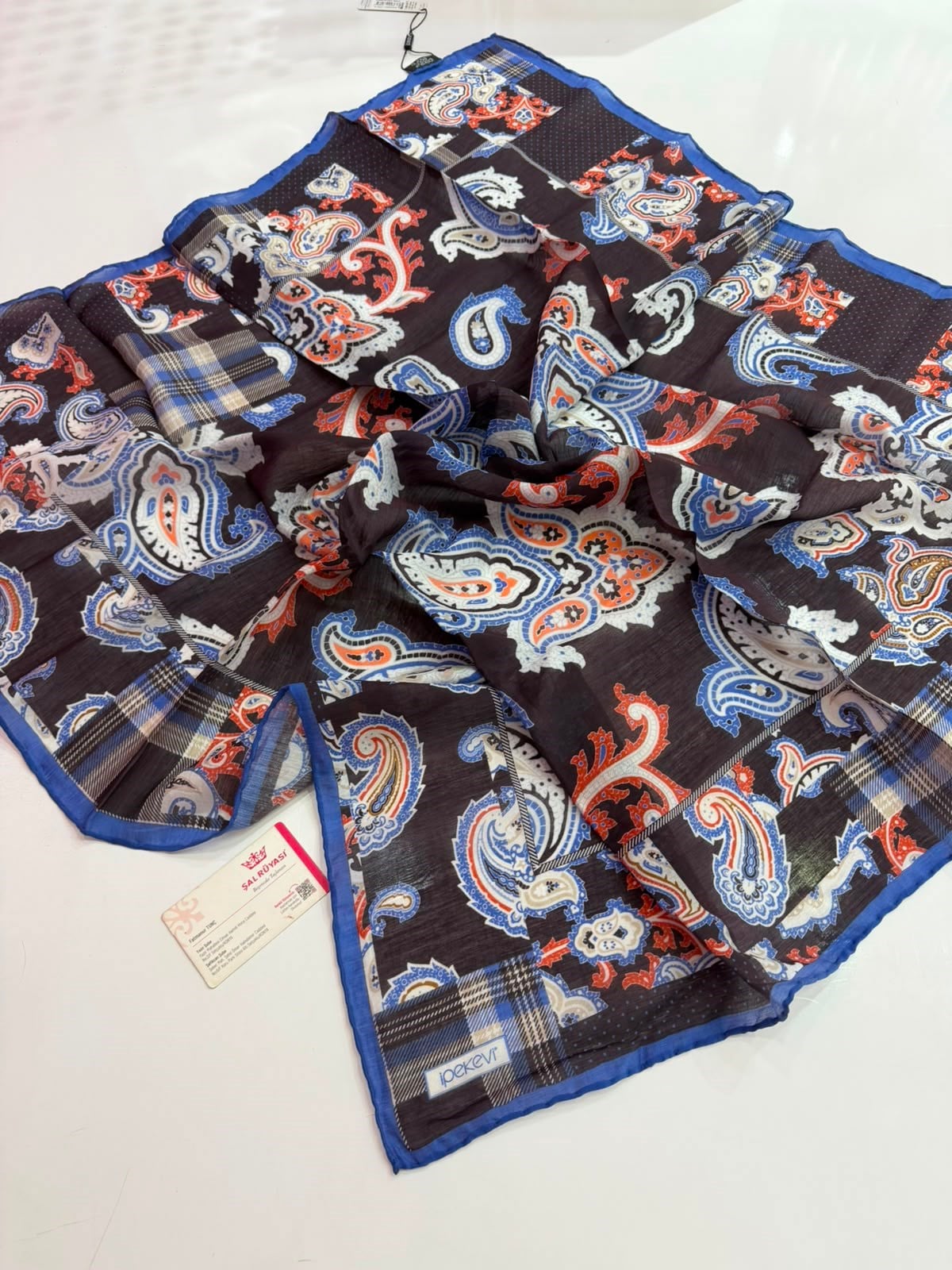 İpekevi Patchwork Desenli Tensel Eşarp 11