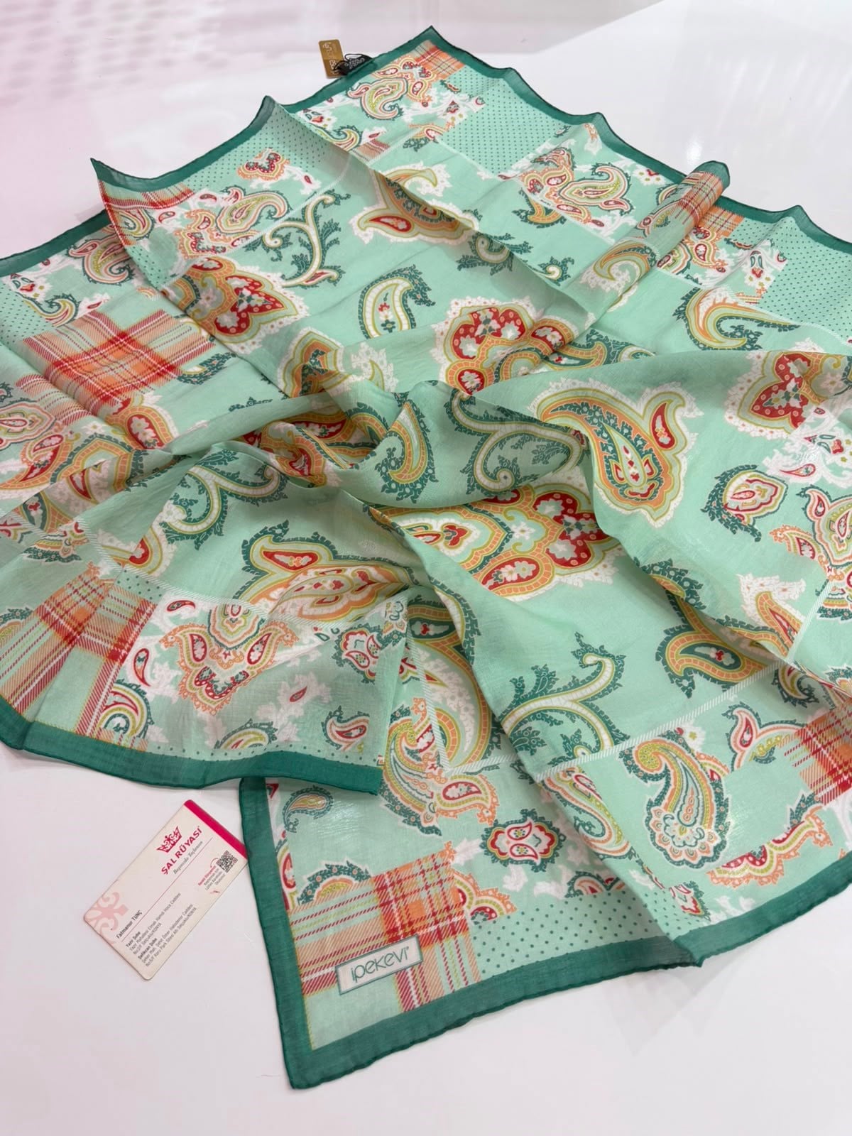 İpekevi Patchwork Desenli Tensel Eşarp 12